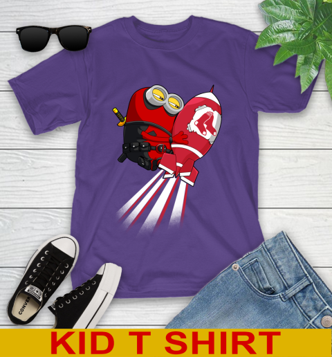 MLB Baseball Boston Red Sox Deadpool Minion Marvel Shirt Youth T-Shirt 3