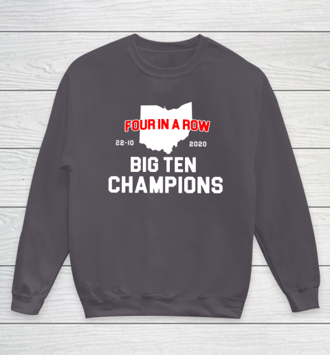 Big Ten Champions Four in a Row 2020 Youth Sweatshirt 5