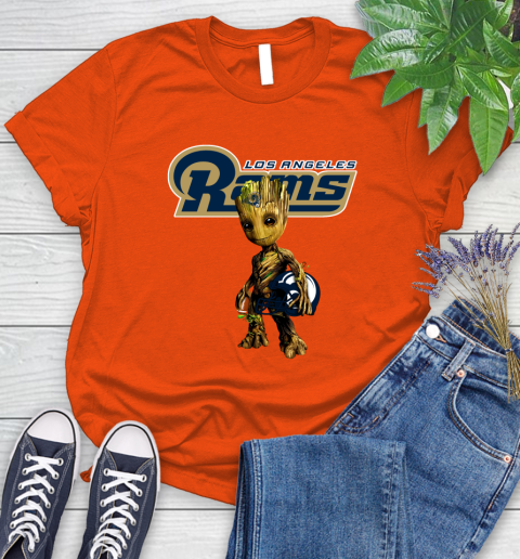 Los Angeles Rams NFL Football Groot Marvel Guardians Of The Galaxy Women's T-Shirt 4