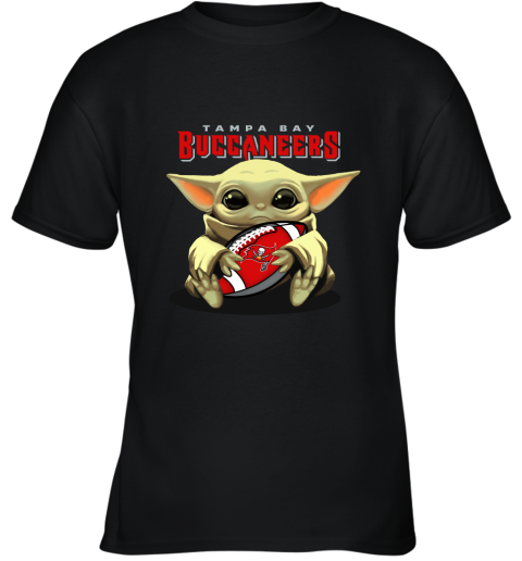 Baby Yoda Loves The Tampa Bay Buccaneers Star Wars NFL Youth T-Shirt