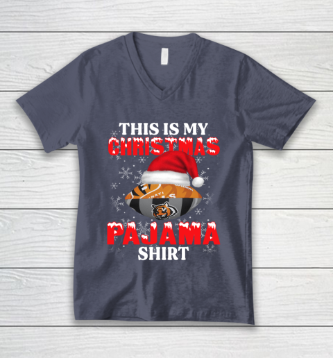 Cincinnati Bengals This Is My Christmas Pajama Shirt NFL V-Neck T-Shirt 7