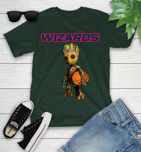 Washington Wizards NBA Basketball Groot Marvel Guardians Of The Galaxy Youth T-Shirt 5