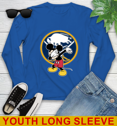 Buffalo Sabres NHL Hockey Dabbing Mickey Disney Sports Youth Long Sleeve 10