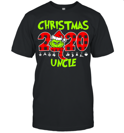 Christmas 2020 Uncle Grinch Hat Santa Claus Merry Xmas Unisex Jersey Tee