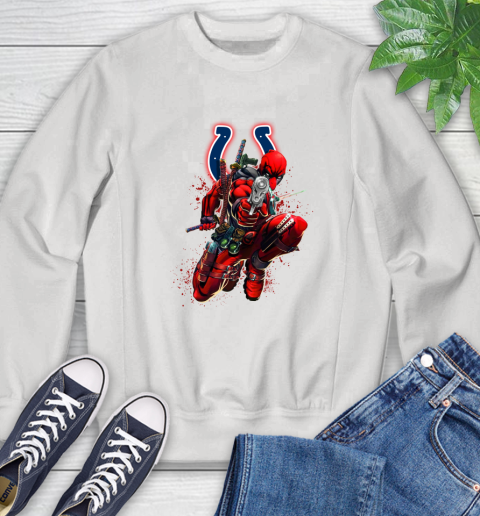 NFL Deadpool Marvel Comics Sports Football Indianapolis Colts Sweatshirt