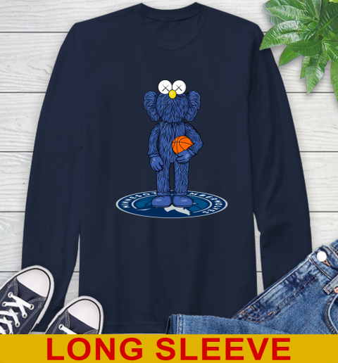 NBA Basketball Minnesota Timberwolves Kaws Bff Blue Figure Shirt Long Sleeve T-Shirt 4
