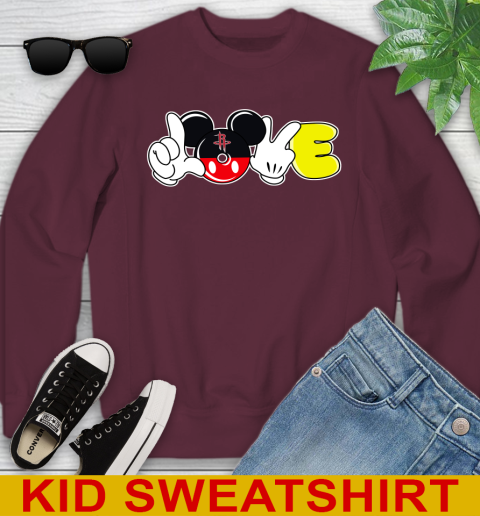 Houston Rockets NBA Basketball Love Mickey Disney Sports Youth Sweatshirt 5