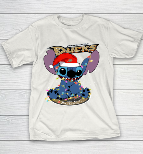 Anaheim Ducks NHL Hockey noel stitch Christmas Youth T-Shirt