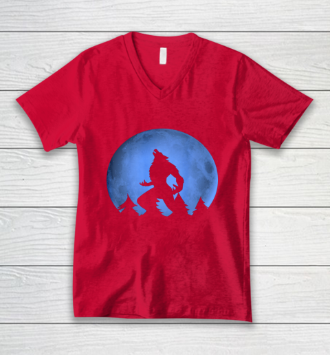 Werewolf Blue Moon wolf full moon on Halloween costume 2020 V-Neck T-Shirt 6
