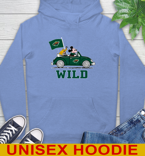 NHL Hockey Minnesota Wild Pluto Mickey Driving Disney Shirt Hoodie 11