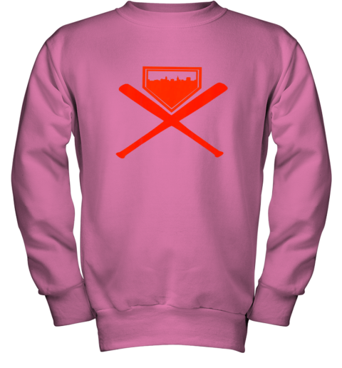 k6zc plate vintage sf skyline shirt san francisco baseball home youth sweatshirt 47 front safety pink