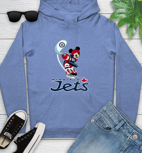 NHL Hockey Winnipeg Jets Cheerful Mickey Mouse Shirt Youth Hoodie 11