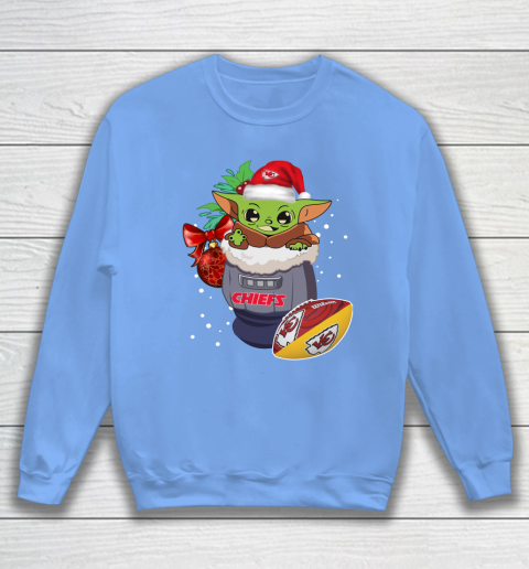 Kansas City Chiefs Christmas Baby Yoda Star Wars Funny Happy NFL Sweatshirt 9