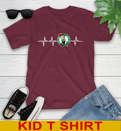 Boston Celtics NBA Basketball Heart Beat Shirt Youth T-Shirt - Image 6