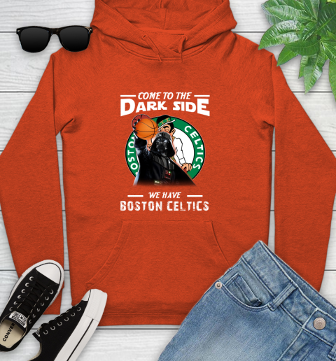 NBA Come To The Dark Side We Have Boston Celtics Star Wars Darth Vader Basketball Youth Hoodie 4