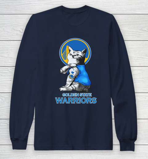 NBA Basketball My Cat Loves Golden State Warriors Long Sleeve T-Shirt 2