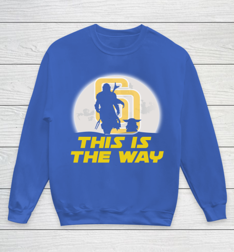 San Diego Padres MLB Baseball Star Wars Yoda And Mandalorian This Is The Way Youth Sweatshirt 6