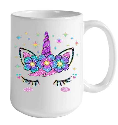 Unicorn Costume Rainbow Face Girls Color Changing Mug 15oz 2