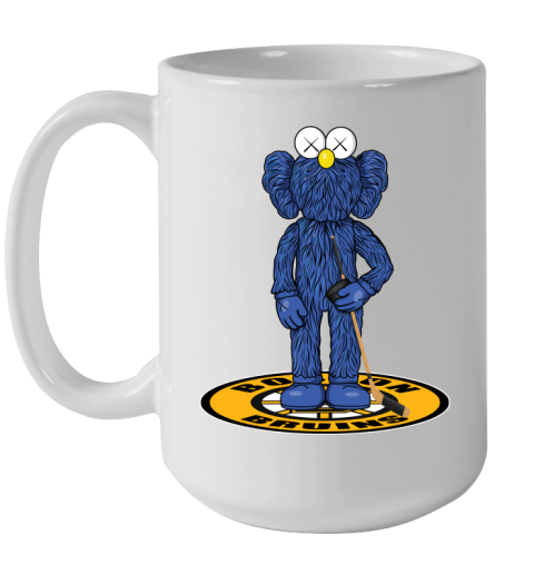 NHL Hockey Boston Bruins Kaws Bff Blue Figure Shirt Ceramic Mug 15oz