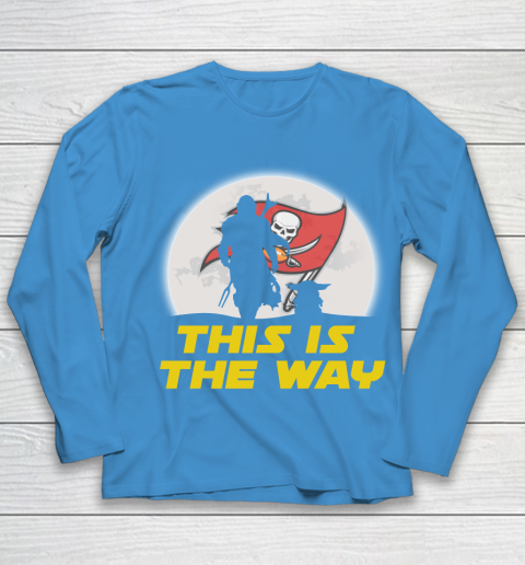 Tampa Bay Buccaneers NFL Football Star Wars Yoda And Mandalorian This Is The Way Youth Long Sleeve 5