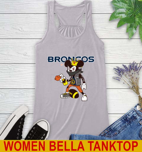 Denver Broncos NFL Football Mickey Peace Sign Sports Racerback Tank 5
