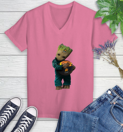 NBA Groot Guardians Of The Galaxy Basketball Sports Phoenix Suns Women's V-Neck T-Shirt 13