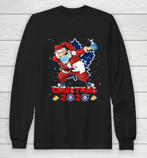 Toronto Maple Leafs Funny Santa Claus Dabbing Christmas 2020 NHL Long Sleeve T-Shirt