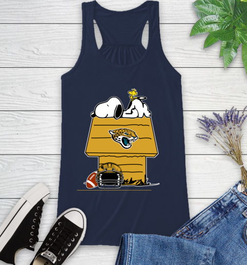 Jacksonville Jaguars NFL Football Snoopy Woodstock The Peanuts Movie Racerback Tank 10