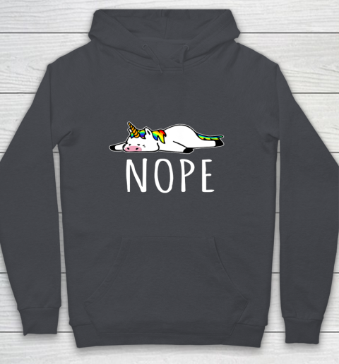 Nope Unicorn T Shirt Nah Not Gonna Do It Funny Lazy Gift Youth Hoodie 5