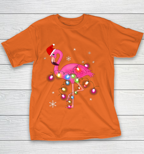 Pink Flamingo Christmas Youth T-Shirt 4