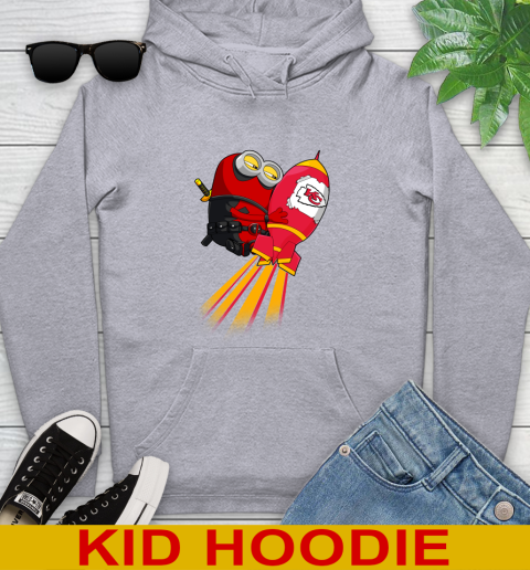 NFL Football Kansas City Chiefs Deadpool Minion Marvel Shirt Youth Hoodie 6
