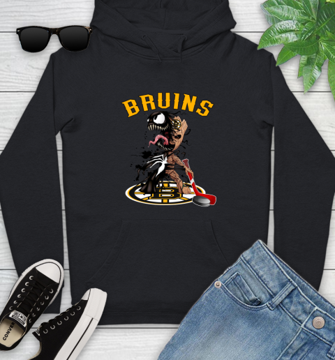 NHL Boston Bruins Hockey Venom Groot Guardians Of The Galaxy Youth Hoodie 2