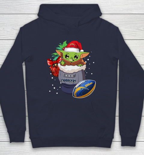 Los Angeles Chargers Christmas Baby Yoda Star Wars Funny Happy NFL Hoodie 4