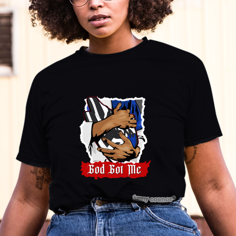 Air Jordan 1 Top 3 Matching Sneaker Shirt God Got Me Black Blue Red Sneaker Shirt