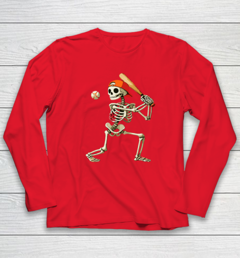 Skeleton Baseball Halloween Costume Funny Long Sleeve T-Shirt 6