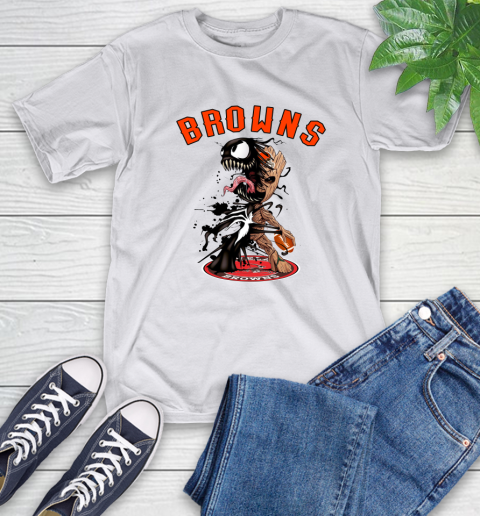 NFL Cleveland Browns Football Venom Groot Guardians Of The Galaxy T-Shirt 12