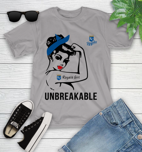 MLB Kansas City Royals Girl Unbreakable Baseball Sports Youth T-Shirt 2