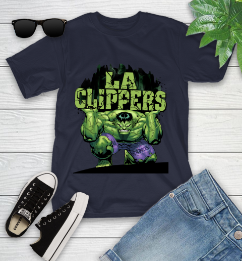 LA Clippers NBA Basketball Incredible Hulk Marvel Avengers Sports Youth T-Shirt 3