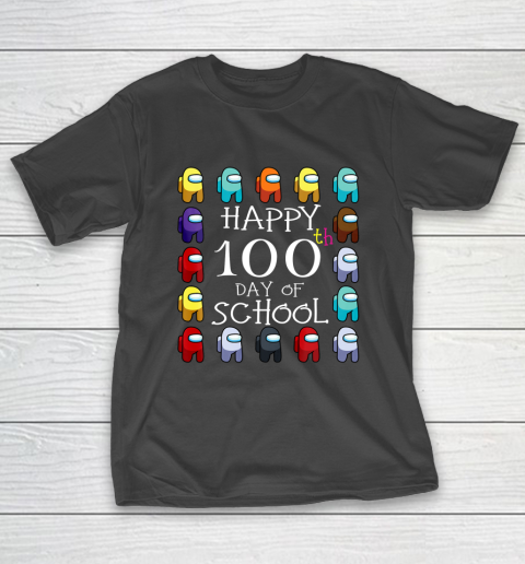 Happy 100 Days Of School Among With Us For Kids Game Lover T-Shirt