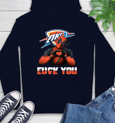 NBA Oklahoma City Thunder Deadpool Love You Fuck You Basketball Sports Hoodie 3