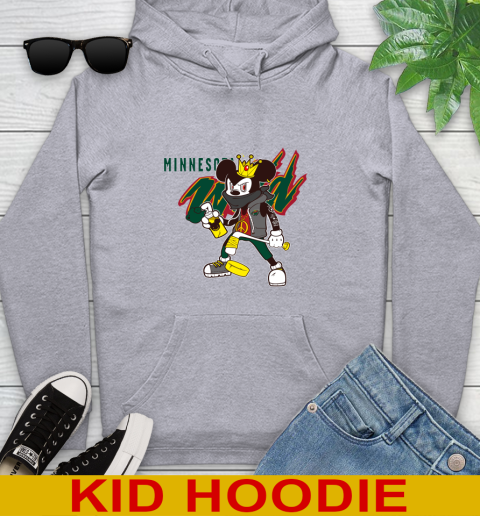 Minnesota Wild NHL Hockey Mickey Peace Sign Sports Youth Hoodie 6