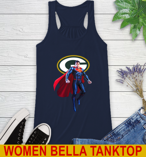 NFL Superman DC Sports Football Green Bay Packers Racerback Tank 11