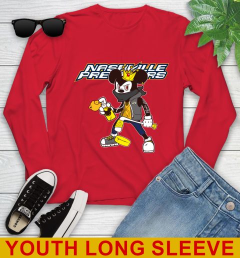 Nashville Predators NHL Hockey Mickey Peace Sign Sports Youth Long Sleeve 11