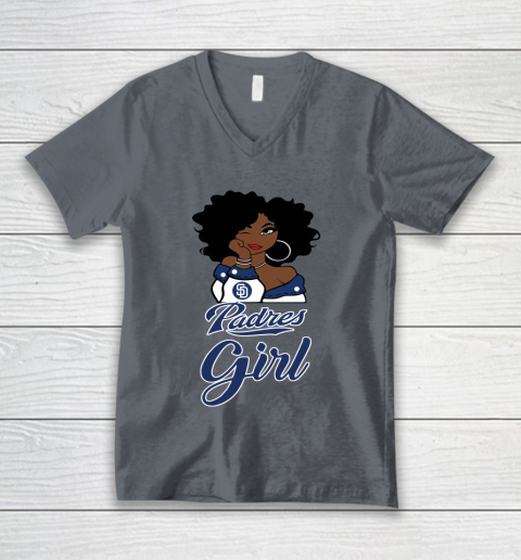 San Diego Padress Girl MLB V-Neck T-Shirt 5
