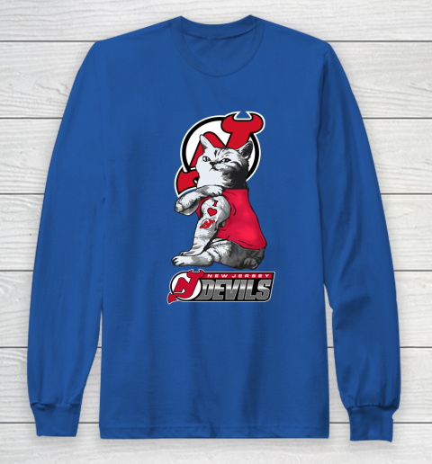 NHL My Cat Loves New Jersey Devils Hockey Long Sleeve T-Shirt 6