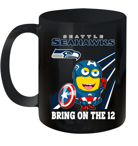 NFL Football Seattle Seahawks Captain America Marvel Avengers Minion Shirt Ceramic Mug 11oz
