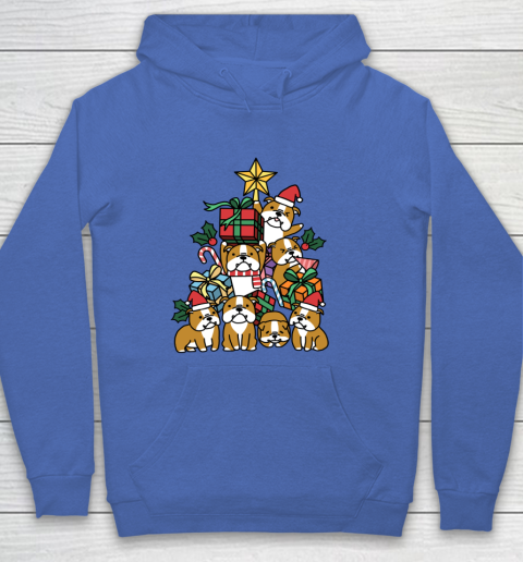 Christmas Tree English Bulldog Dog Hoodie 6