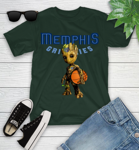 Memphis Grizzlies NBA Basketball Groot Marvel Guardians Of The Galaxy Youth T-Shirt 5