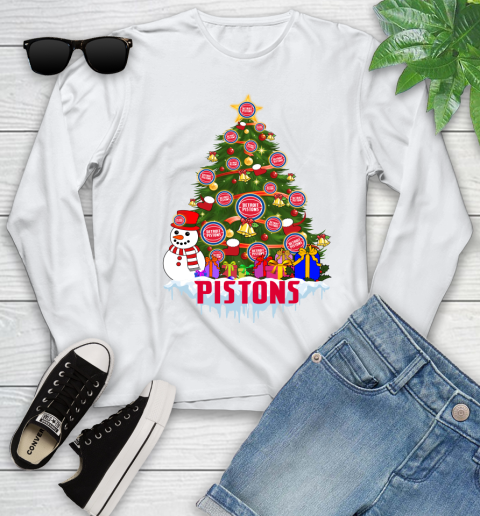 Detroit Pistons Merry Christmas NBA Basketball Sports Youth Long Sleeve Detroit Pistons Merry Christmas NBA Basketball Sports Youth Long Sleeve