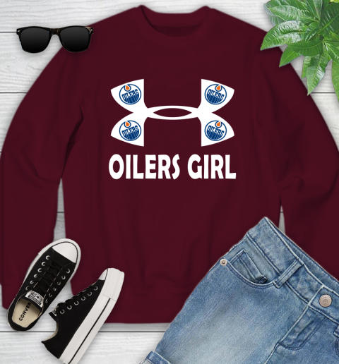NHL Edmonton Oilers Girl Under Armour Hockey Sports Youth Sweatshirt 4